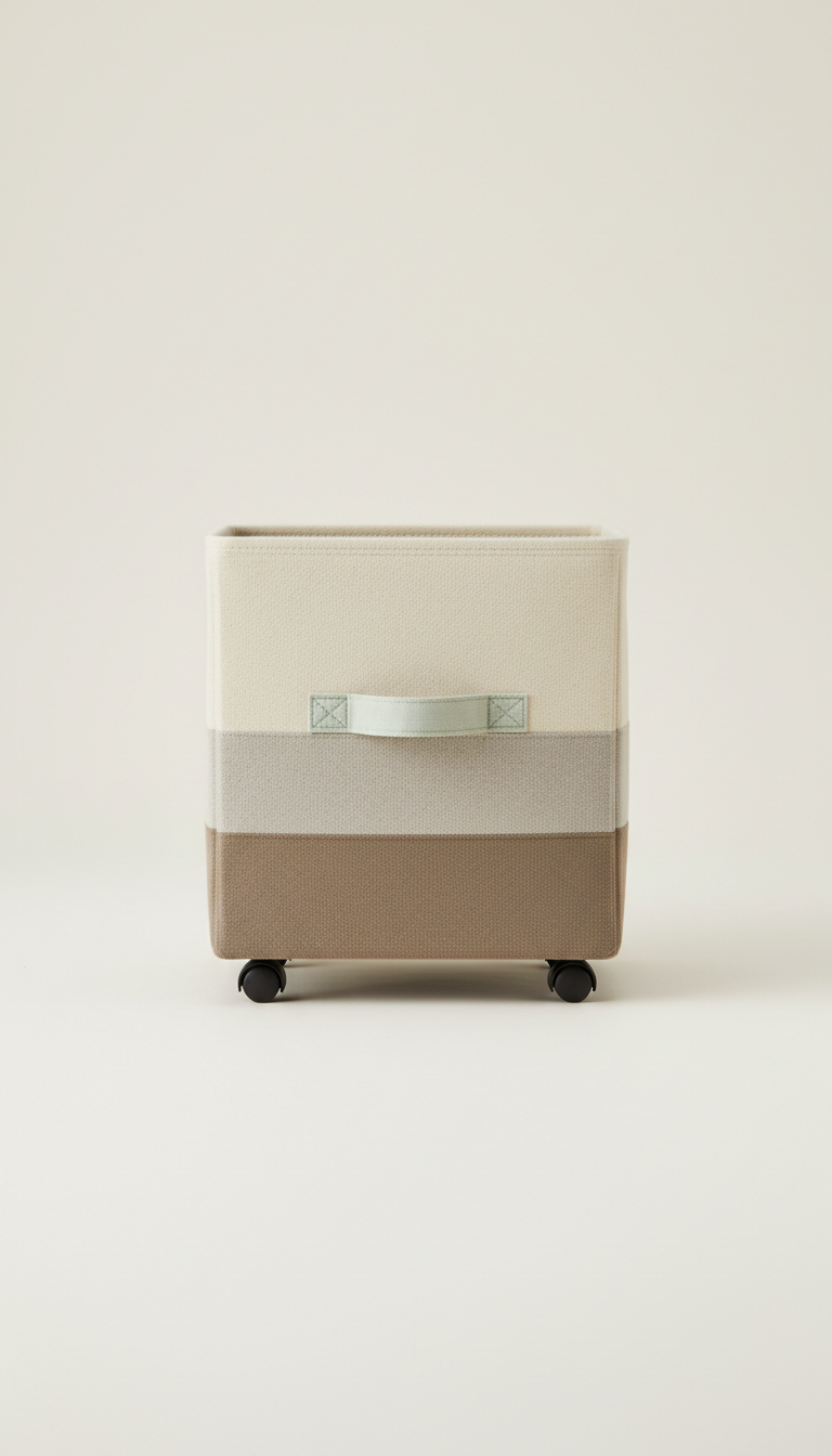 Rolling Fabric Storage Cube with Handles