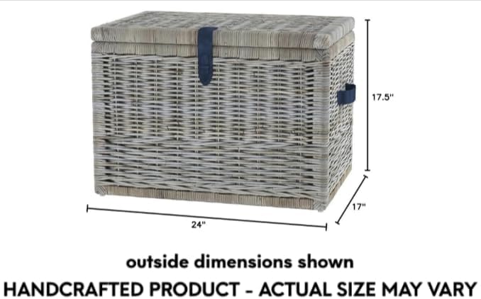 Serene Grey Rattan Wicker Storage Trunk