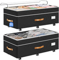 2 Pack Black Wheeled 80L Under Bed Storage Containers