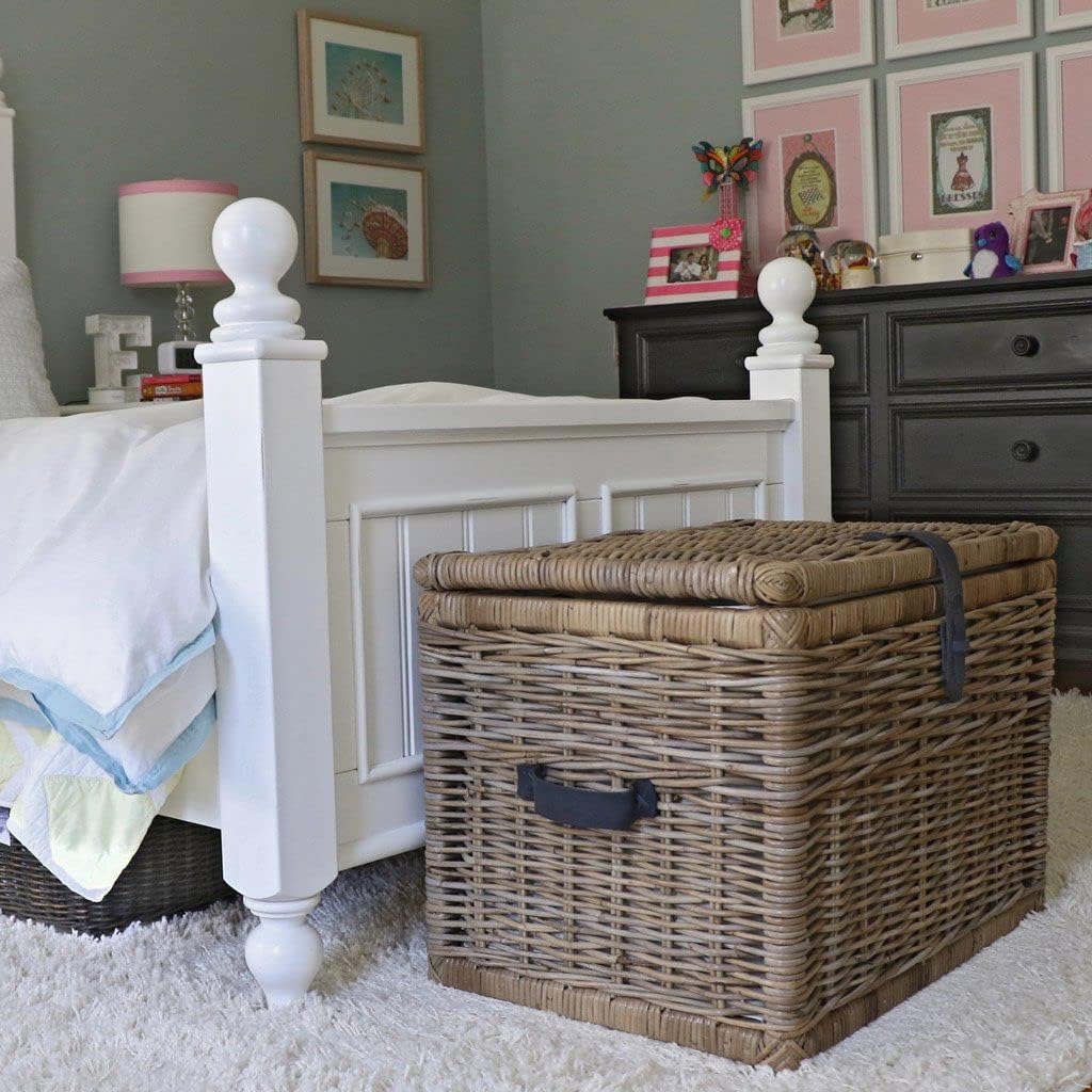 Serene Grey Rattan Wicker Storage Trunk