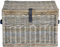 Serene Grey Rattan Wicker Storage Trunk