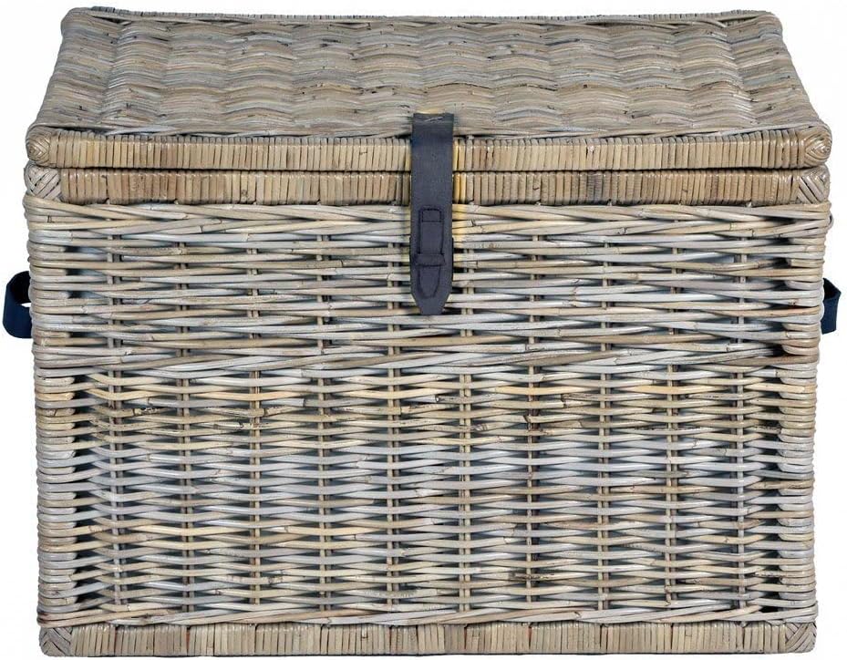 Serene Grey Rattan Wicker Storage Trunk