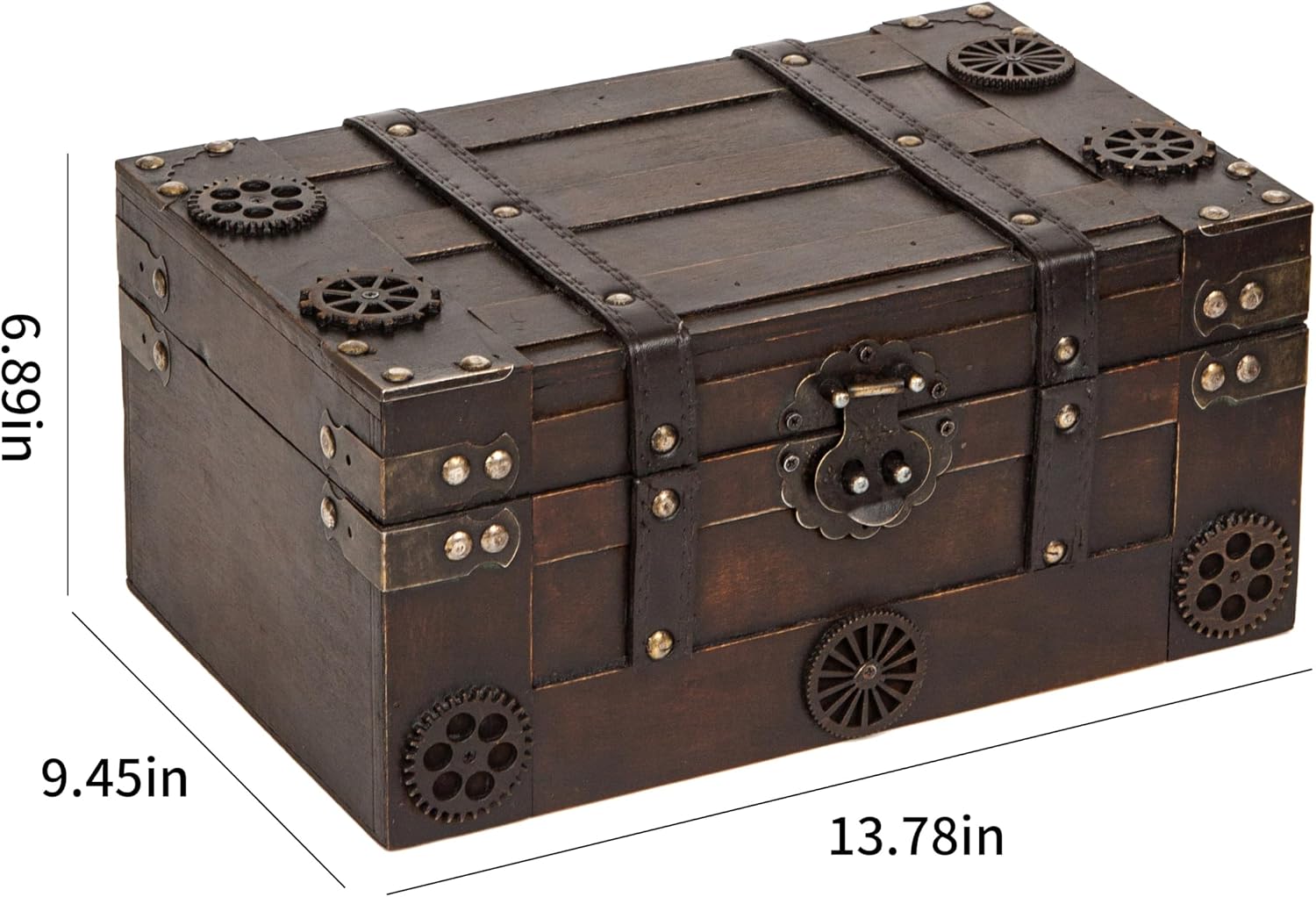 Vintage Pirate Wooden Large Treasure Keepsake Chest