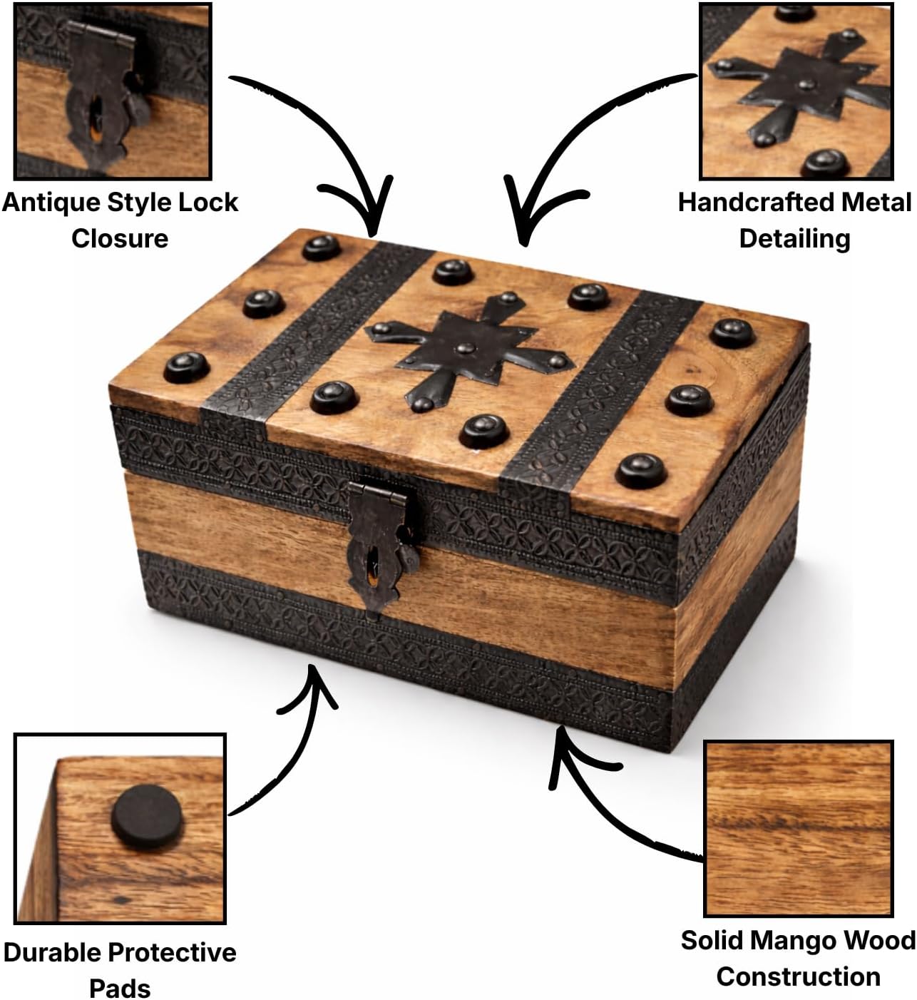 Mini Vintage Lockable Pirate Treasure Storage Chest