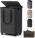 75L Deep Gray Wheeled Collapsible Laundry Hamper With Lid