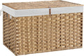 Natural Rattan Storage Basket With Lid 180L
