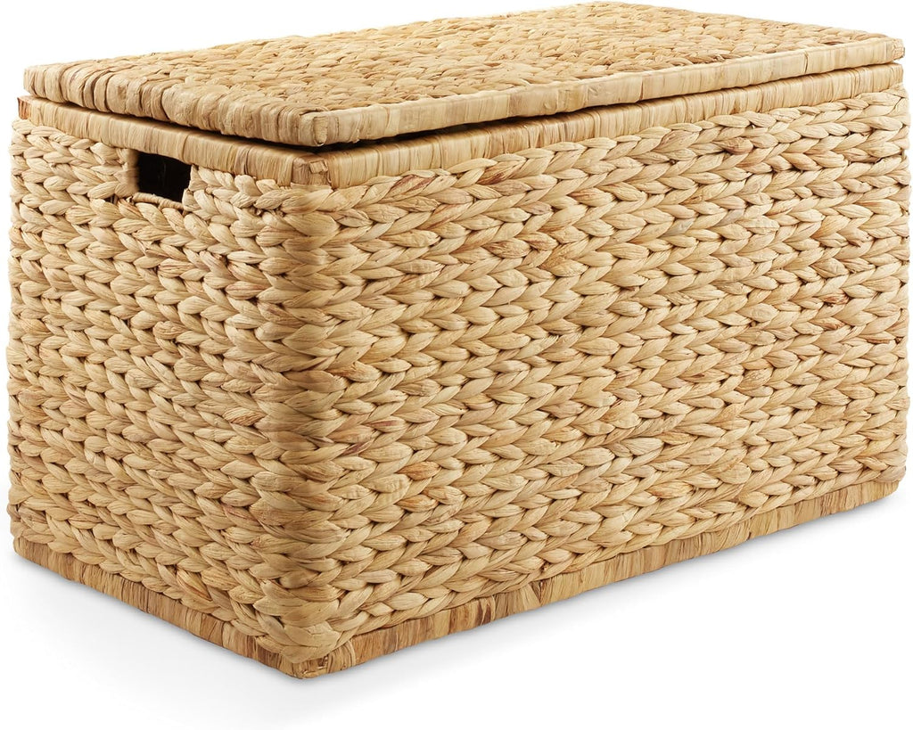 Natural Water Hyacinth Storage Chest With Lid