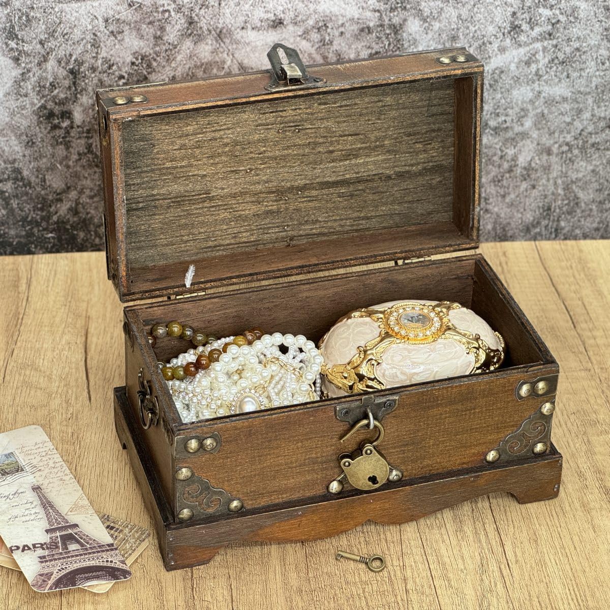 Lockable Wooden Pirate Treasure Storage Chest Box