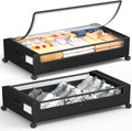 2 Pack 60L Wheeled Square Under Bed Storage Bins