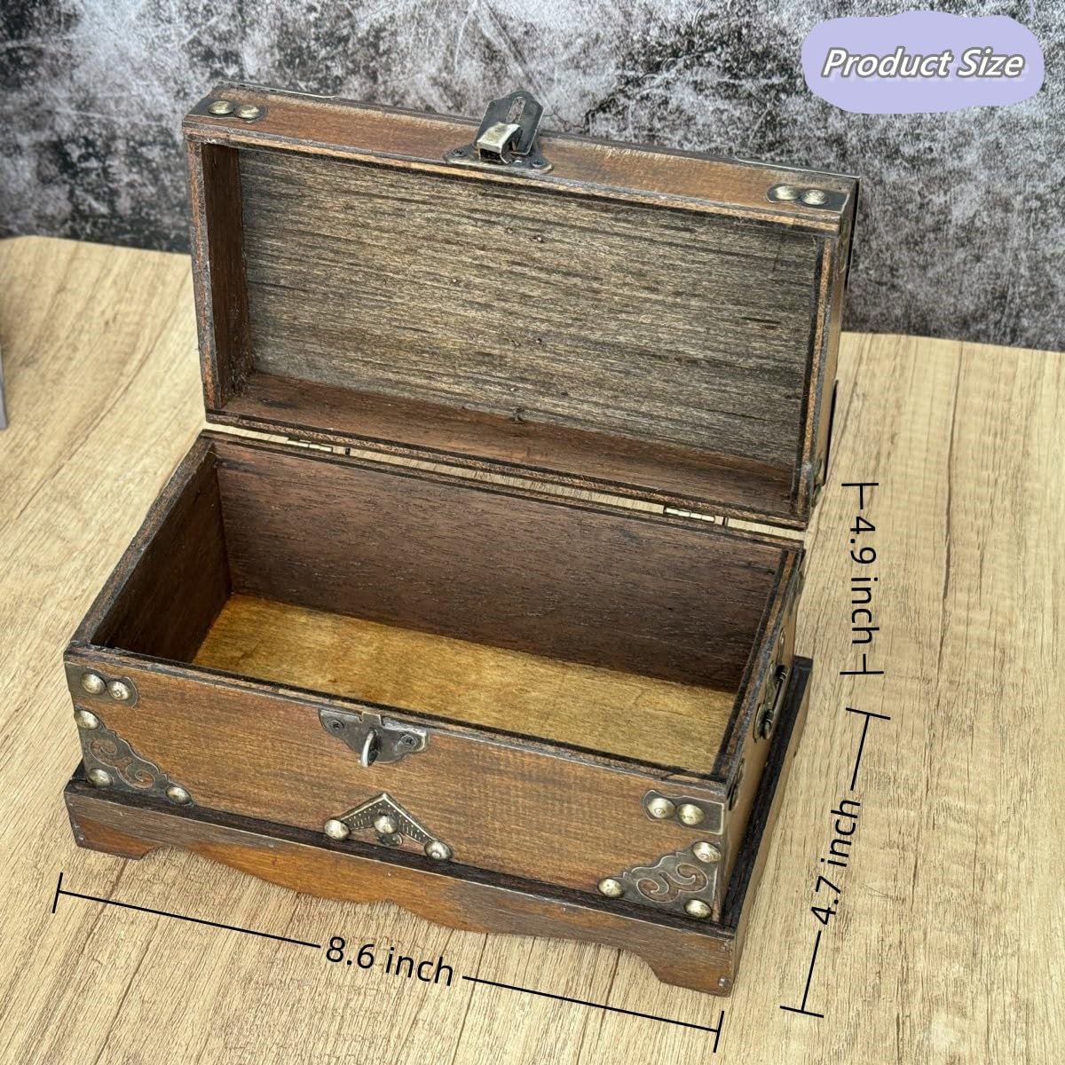 Lockable Wooden Pirate Treasure Storage Chest Box