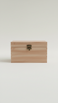 Lockable Wooden Storage Chest with Brass Latch