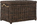 Collapsible Rattan Coastal Storage Trunk Brown