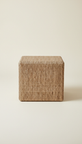Rattan Cube Ottoman with Hidden Storage